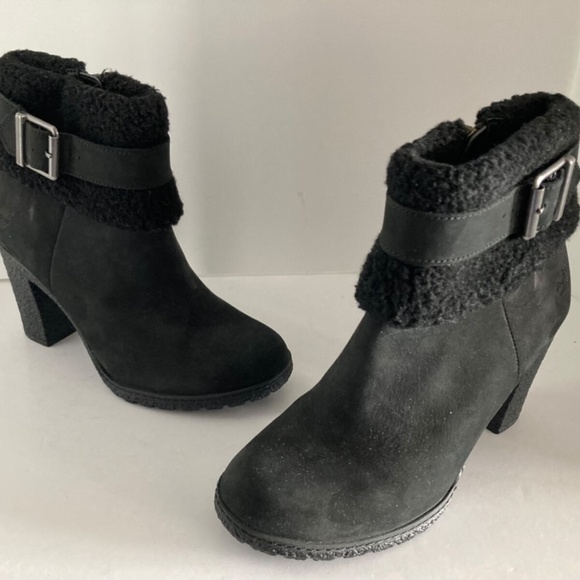 Timberland Women's Glancy Teddy Fleece Boots Booties Faux Fur Leather 6M - NWOB - Picture 2 of 16